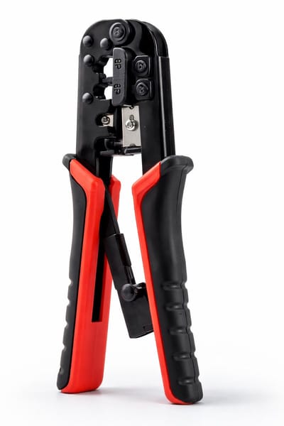 RJ45 Krimptang met Ratelsysteem – Netwerkkabeltang voor RJ45, RJ11 & RJ12 – Knippen, Strippen en Krimpen