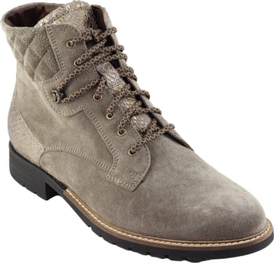 Durea - 9731 H - Hoge sneakersVeterlaarzenDames veterschoenenDames sneakersHalf-hoge schoenen - Kleur: Taupe - Maat: 38.5
