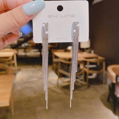 Nieuwe Modetrend Prachtige Glanzende Zirconia Lange Kwast Blad Oorbellen Dames Sieraden Dagelijks Verjaardagsfeest Cadeau Groothandel white