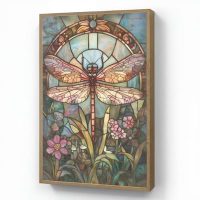 Wandlamp 70x100 cm - Oplaadbaar - Libelle - Mozaïek - Bloemen - Kleurrijk - Wandlampen binnen woonkamer - Slaapkamer lamp - Decoratieve nachtlamp - Vloerlamp draadloos