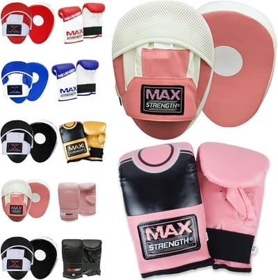 Professionele Bokstrainingsset: Curve Focus Pads en Bokshandschoenen voor MMA en Kickboksen