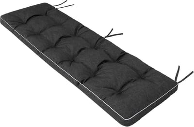 Tuinkussen voor Buitenbank Zitkussen 180 x 50 cm Zwart Vlechtpatroon
