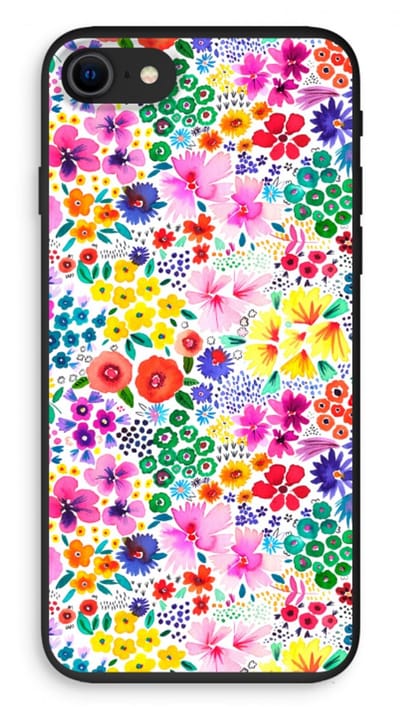 Case Company® - Hoesje geschikt voor iPhone SE 2020 hoesje - Little Flowers - Biologisch Afbreekbaar Telefoonhoesje - Bescherming alle Kanten en Schermrand