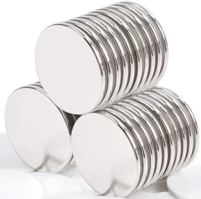 Sterke Neodymium Magneten met Lijm, Ideaal voor Magnetische Borden en Koelkasten, Rond en Plat, 30 x 2 mm, Verpakking van 30 Stuks, Perfect voor Creatieve Projecten en Organisatie