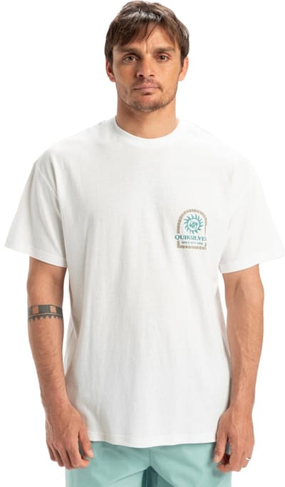 Quiksilver Cl Sun Power Heren T-shirt Eqyzt08028-wbk0 - Kleur Wit - Maat XL