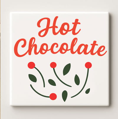 Warme Chocolademelk – Gezellige Winter Keuken Wandtegel | 15x15 cm Keramische Tegel voor Chocoladefans & Cafédecoratie