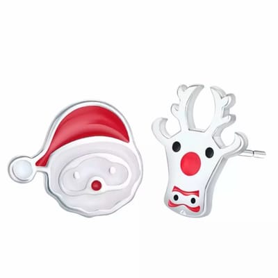 Zilveren Kerst Oorbellen Kerstman en Rendier - Charme Bijoux