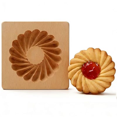 Houten pompoenkoekjesvorm - Koekjesvorm - Koekjespers - Koekjesuitsteker - Bakvorm met reliëf - Voor het maken van pompoenfiguren - Antiaanbaklaag - Geschikt voor thuisgebruik, restaurants, bakkerijen, enz. - Geel