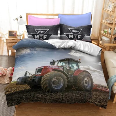 Tractor Beddengoedset 3D Print Boerderijgereedschap Kar Huisdecoratie Kussensloop Dekbedovertrek Schattig Cadeau Voor Familie en Vrienden 200x200cm