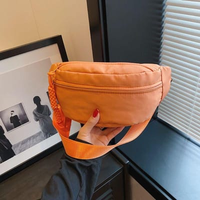 Stoffen Tas, Casual Tas, Dames Schoudertas, Sport Borsttas, Heuptas oranje
