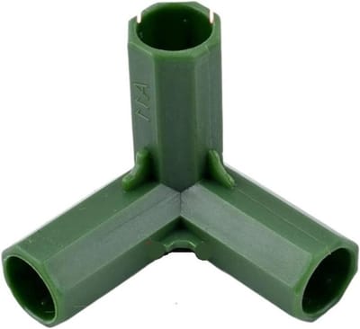 Tuinplanten Palen Connectoren - Hoekverbinding Frame - Constructie Bouwen - Stevige 3-weg Ondersteuning - 11 mm Binnendiameter - Groen Zwart
