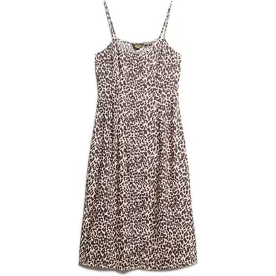 Superdry - Cami midi-jurk met knoopsluiting en print - Dames - Jurken