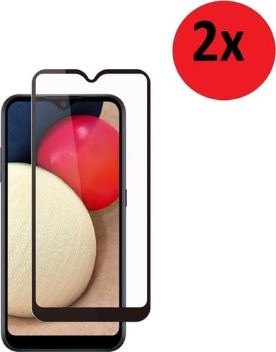 Full Screenprotector Geschikt voor Samsung Galaxy A03s - Samsung A03s Full Tempered Glass 2x