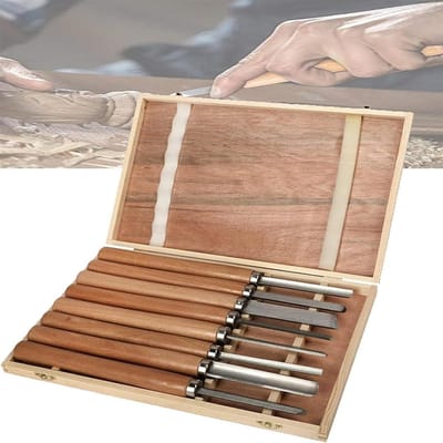 Houtdraaibeitels Set - Draaibank Gereedschap - Houtbewerking Projecten - Snelstaal Materiaal - 8 Inch Lengte - Niet Van Toepassing