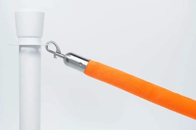 Afzetkoord Velours | Oranje - Geborsteld Chroom