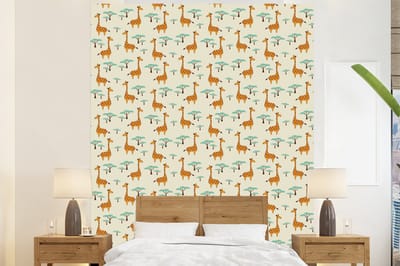 Behang - Fotobehang Giraffe - Dieren - Patronen - Breedte 225 cm x hoogte 280 cm