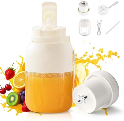Mini Blender - Smoothie Maker - Verse Drankjes Maken - 38 Mesjes - 1300ml - Wit