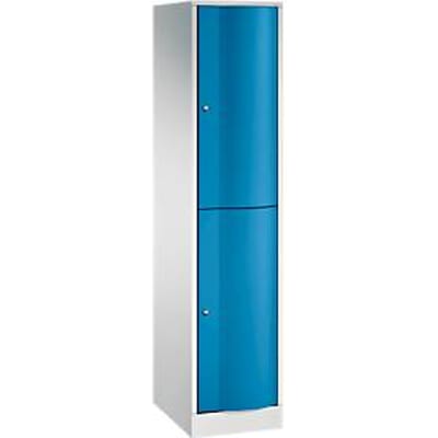 C+P Garderobekast Resisto, 1 afdeling, 2 vakken, B 396 x D 540 x H 1950 mm, lichtgrijs/lichtblauw