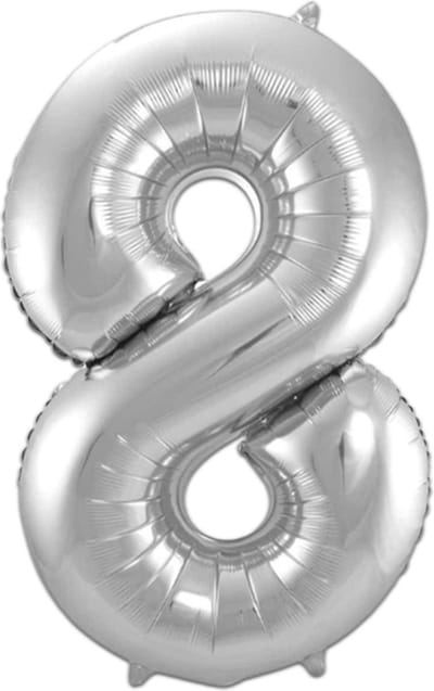 Cijfer Ballonnen Ballon Cijfer 8 Verjaardag Versiering Feest Helium Ballonnen Cijferballon Folieballon Zilver Xl Formaat
