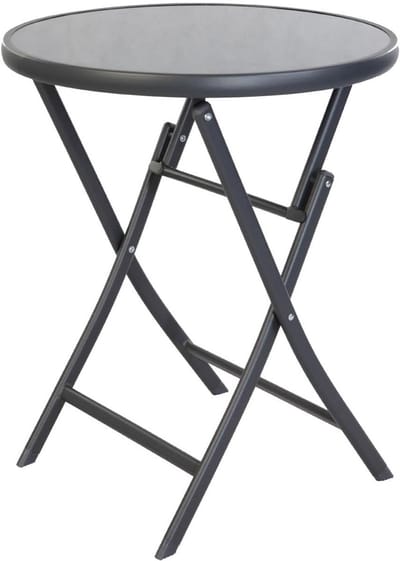 Ronde Glazen Bistrotafel Ø 60 cm - Inklapbaar als Balkon- of Tuintafel