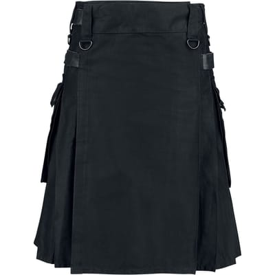 Altana Industries - Gothic Midirok - Black Kilt - S tot XXL - voor Mannen - zwart