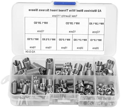 M6 Inserts 110 Stuks voor Coiled Thread Inserts in RVS - M6 en M8 Draadbevestigingen, Draadbussen en Schroeven Set