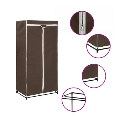 vidaXL - Kledingkast - 75x50x160 - cm - bruin