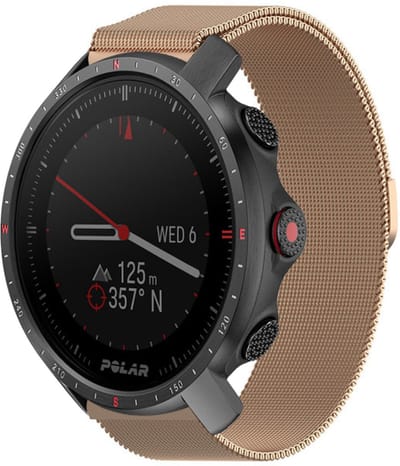 Strap-it Milanees smartwatch bandje - geschikt voor Polar Vantage M / M2 / M3 / Vantage V3 / Grit X / Grit X Pro / Grit X2 Pro - rosé goud