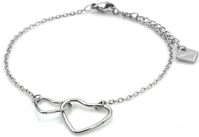 Armband - RVS - hartjes - zilverkleurig - 16-21 cm - dames – valentijn – cadeau
