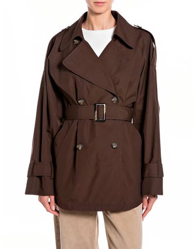Replay W7932 .000.85136 Trenchcoat Bruin XS Vrouw