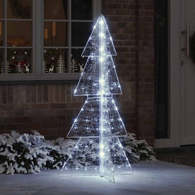 vidaXL Kerstboom 160 LED's Koud Wit 150 cm Acryl