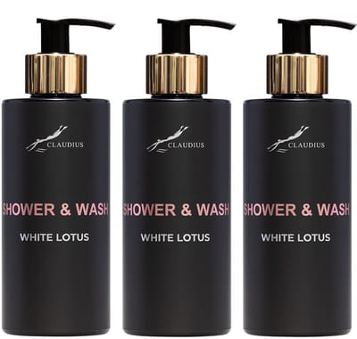 Shower & Wash White Lotus 300 ml - gouden pomp - 3 stuks