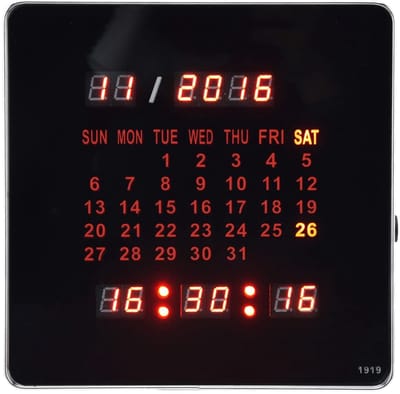 Dailygoody - Solidchoice - Dailygoody - Digitale Wandklok - 7,87 Inch - Creatieve Bureauklok - Groot Display - Kalender Digitale Klok - Geschikt voor Ouderen - Zwart