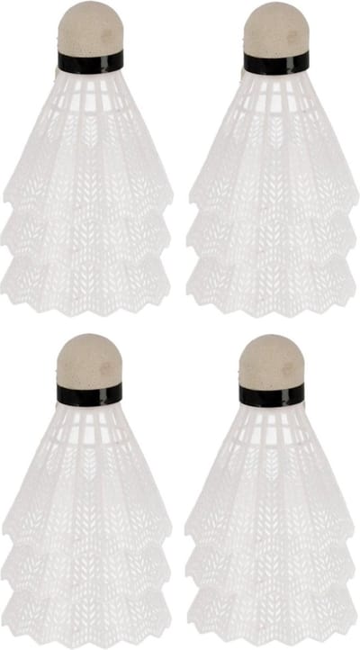 Badminton shuttles setje - 12x shuttles - kunststof - wit - badmintonnen