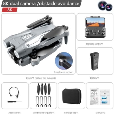 Nieuwe Z908 Max Dual-Camera Professionele HD Drone Borstelloze Motor Mini Luchtfotografie FPV Obstakelvermijding WIFi Quadcopter Speelgoed Grey Dual8K1B