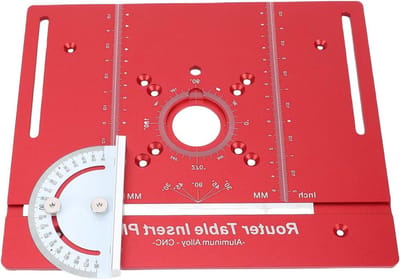 Routertafel Inzetplaat - Houtbewerkingsblad - Precisie Frezen - Geanodiseerde Aluminium - Met Verstekgeleider - Zilver