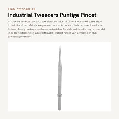Dailygoods- Pincet - Spitse Pincet - Slide-Lock Ontwerp - Roestvrij Staal - Duurzaam - Compact en Lichtgewicht - Sieradenpincet