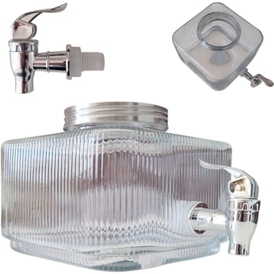 Bocal avec robinet pour le réfrigérateur 3 L Bocal en verre avec robinet pour eau limonade