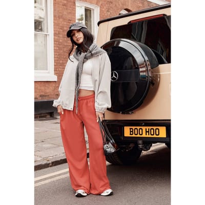 boohoo Dames Wijdbeens Broek | Red | Maat: 6