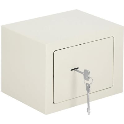 Springos Kluis - Sleutelkluis - Kluisje met Sleutel - 23 x 17 x 17 cm - Beige