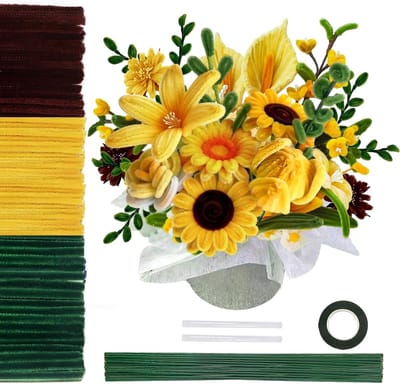 200 Stuks Bloemboeket Rassers in 3 Kleuren voor Creatieve Knutselprojecten met Bloemdraad en Chenille Draad voor Decoraties