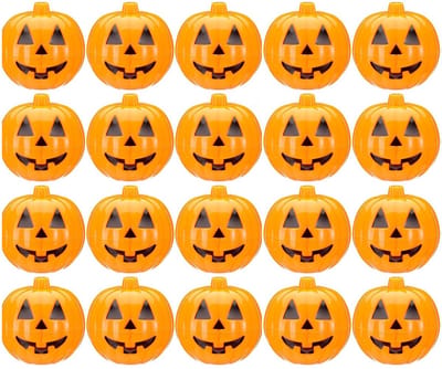 Halloween decoratie - Opbergbox - Snoeppot - Pompoen emmer - Houdt snoep vast - Plastic opbergdoos - Mini pompoen ei snoep - Voor Halloween Trick Treat - Feestbenodigdheden - 20 stuks