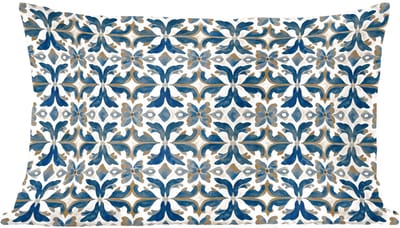 Sierkussens - Kussentjes Woonkamer - 60x40 cm - Tegel - Patroon - Blauw - Beige