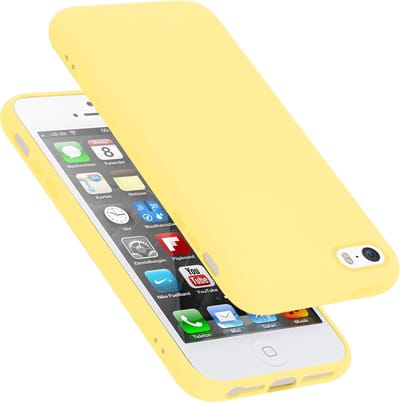 Cadorabo Hoesje geschikt voor Apple iPhone 5 / 5S / SE 2016 in LIQUID GEEL - Beschermhoes gemaakt van flexibel TPU silicone Case Cover