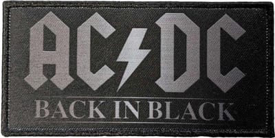 AC/DC - Back In Black Patch - Zwart