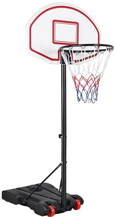 Yaheetech Basketbalstandaard, basketbalkorf met standaard, draagbaar, outdoor, basketbalinstallatie, in hoogte verstelbaar van 159 tot 214 cm