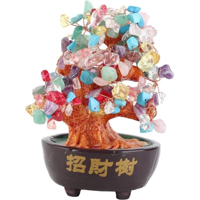 Decoratieve Boom Mooie Bonsai Geldboom Decoratie Ornament voor Rijkdom en Geluk voor Thuis orange