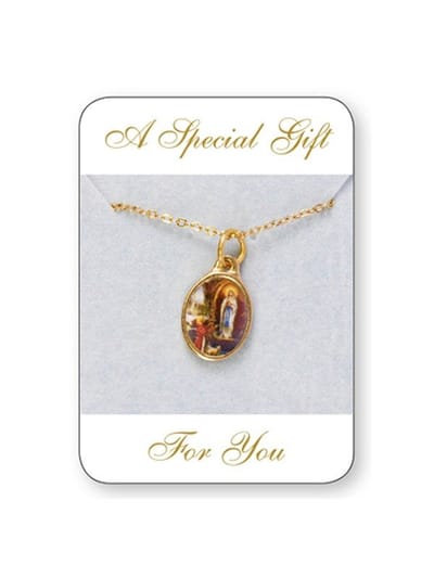 Ketting met Hanger Maria van Lourdes Goudkleur.
