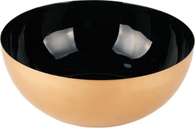 Dekoratief | Bowl rond, zwart/goud, metaal, 21x21x8cm | A228183