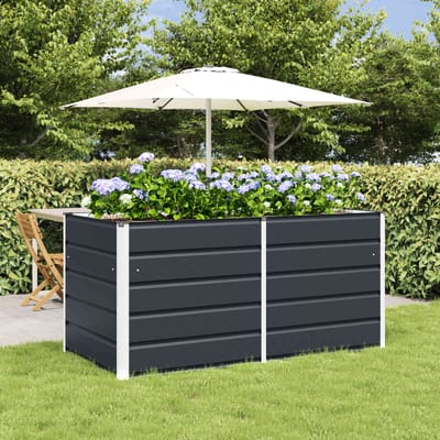 vidaXL - Plantenbak - Antraciet - 160 - x - 80 - x - 75 - cm - Staal